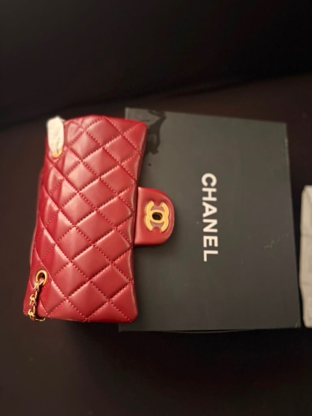 CHANEL Quilted burgundy Shoulder Bag with Gold CC Hardware